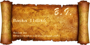 Baska Ildikó névjegykártya